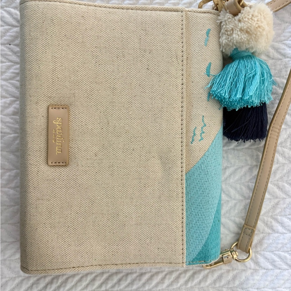 Spartina 449 Sea Islands Crossbody Bag - Blue and Tan - Picture 6 of 10